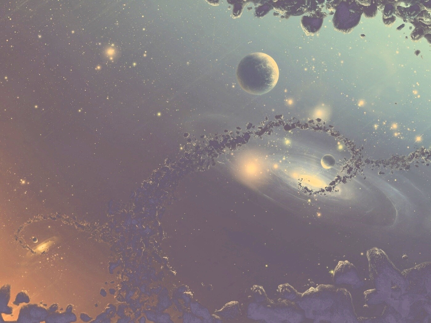 Причудливый пояс астероидов обои