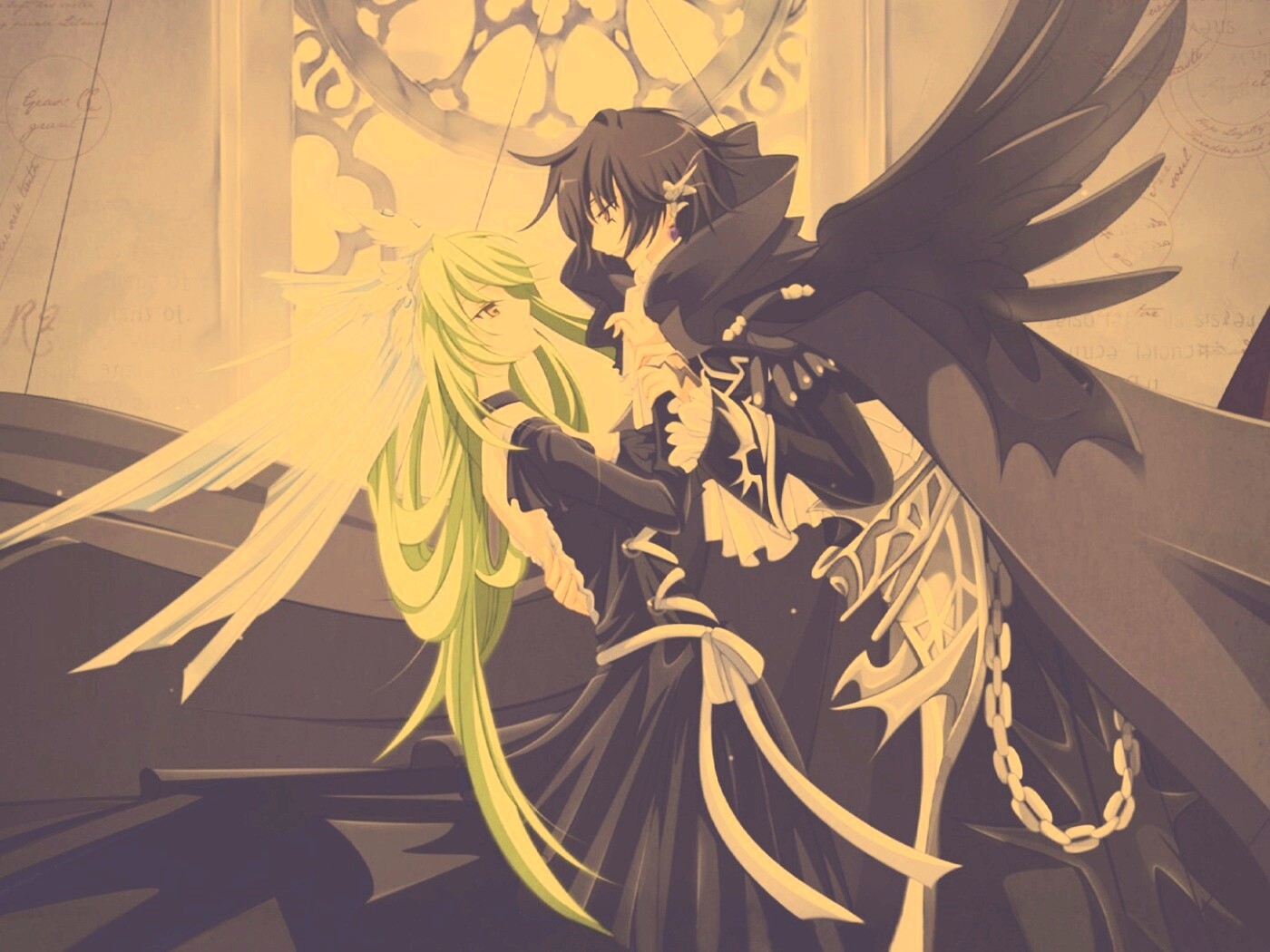 Танец под витражом обои