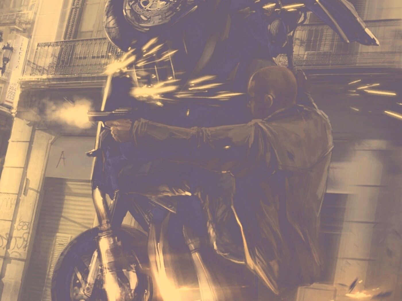 Негр на мотоцикле обои