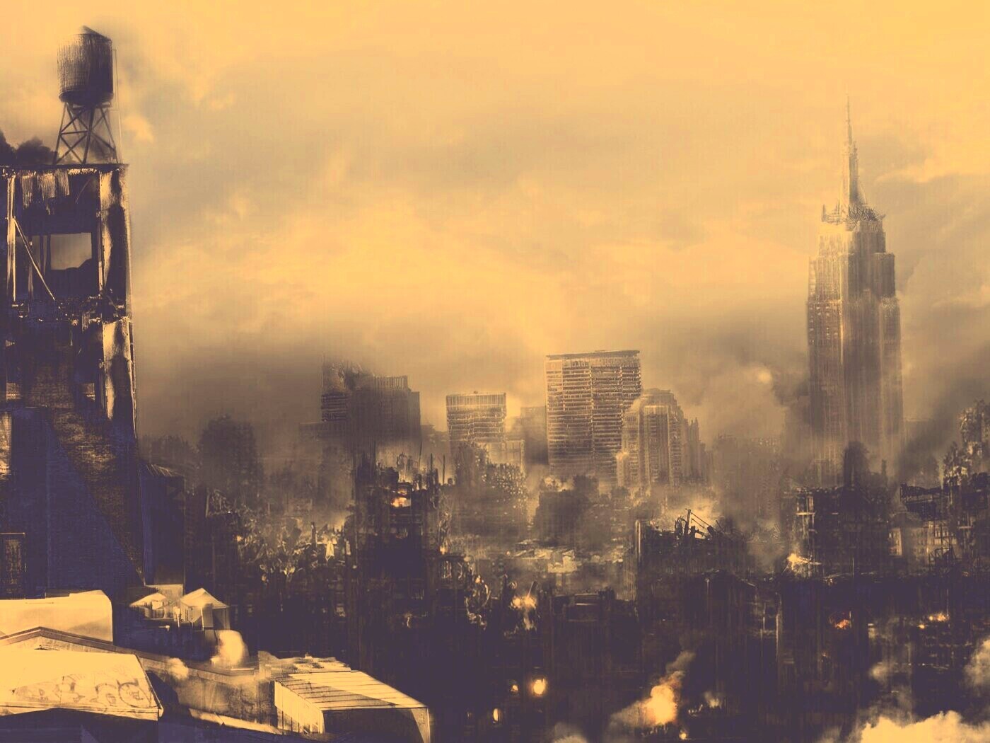 Город после ядерного взрыва обои