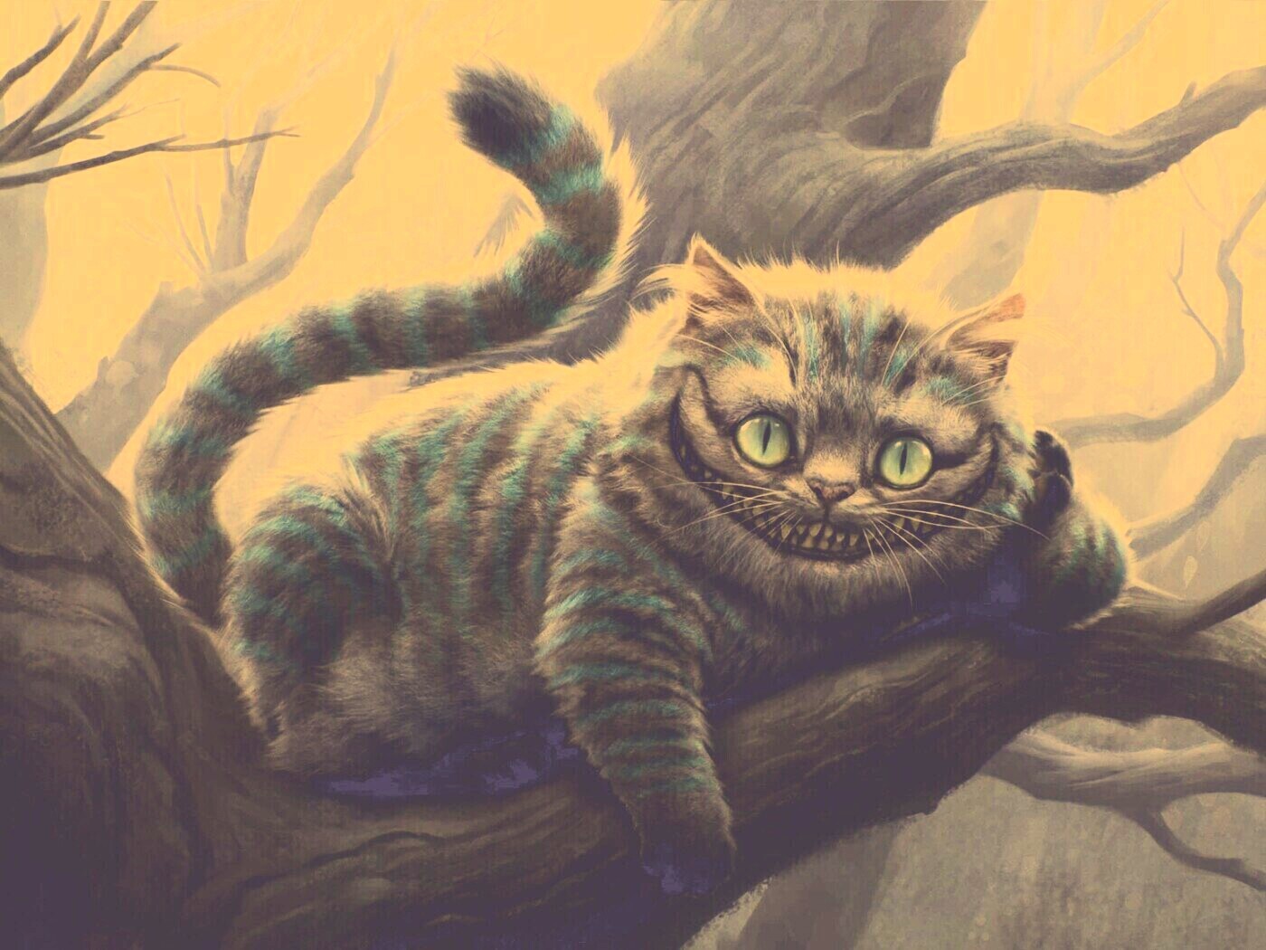 Чеширский кот обои