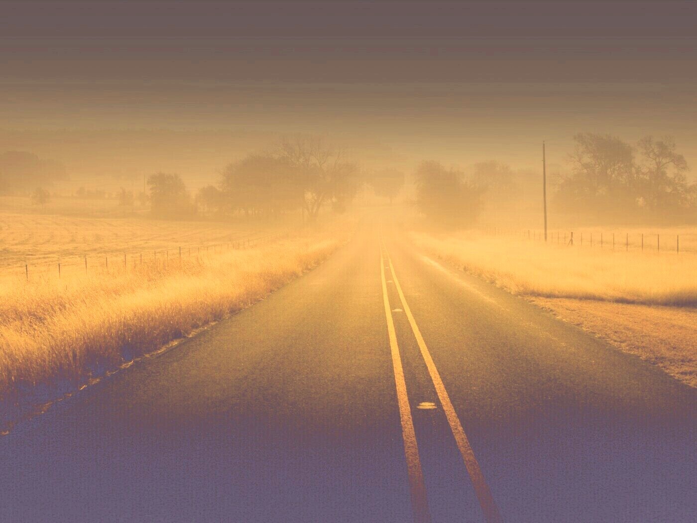 Туманная дорога обои