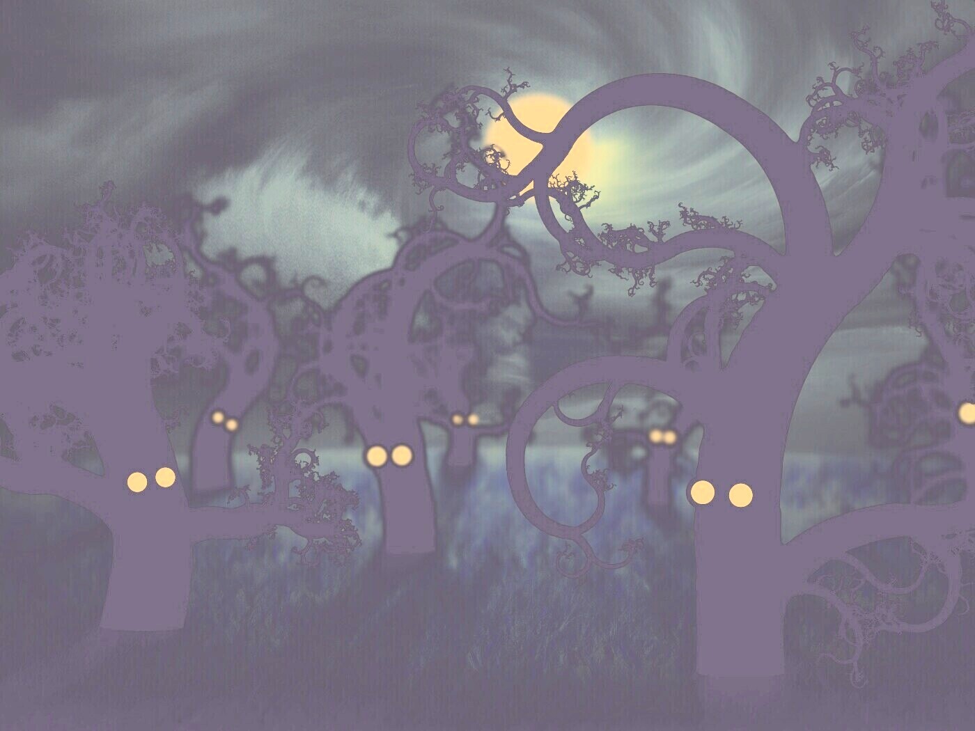 Страшно ночью в лесу обои