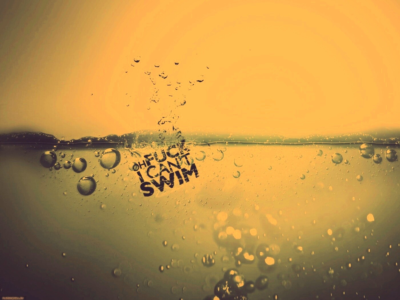О чёрт, я не умею плавать! обои