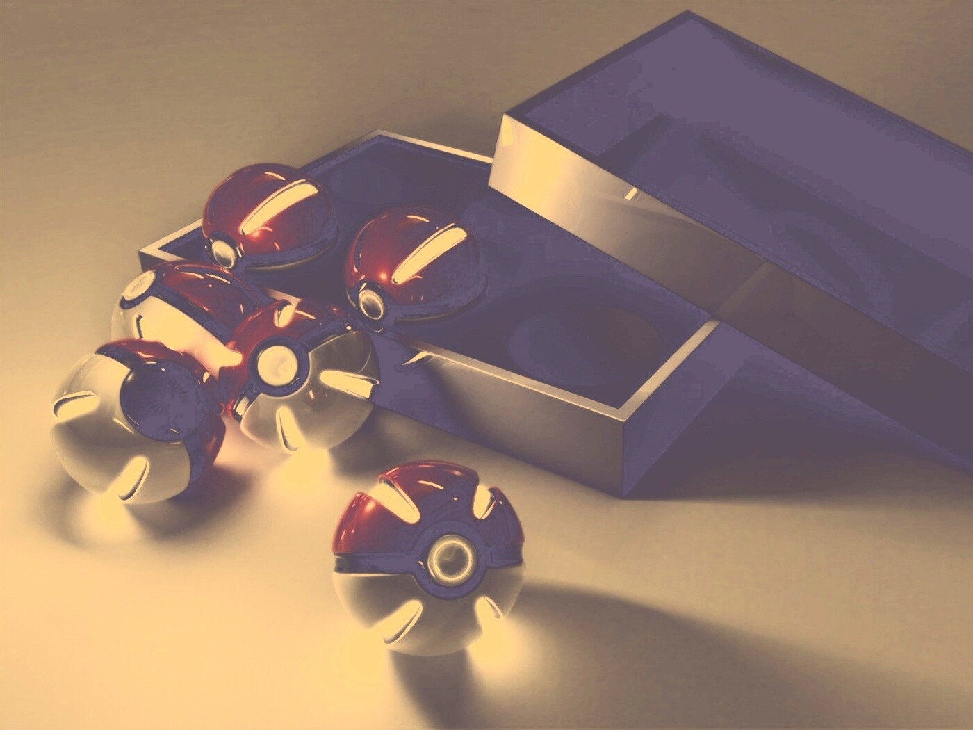 Коробка с покеболами обои