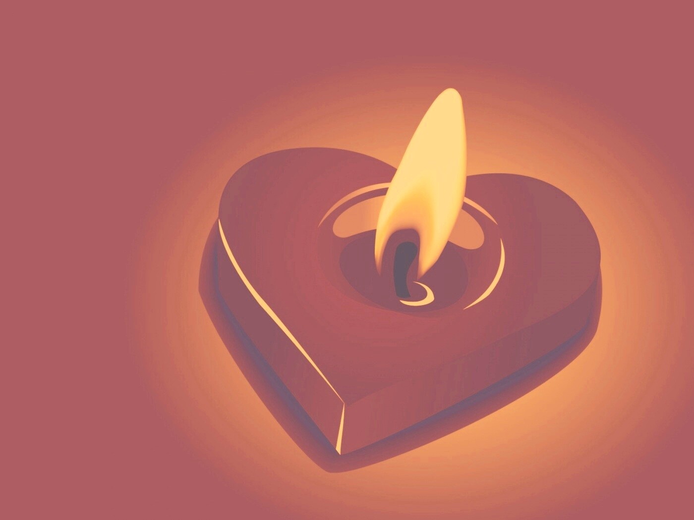 Свеча для Дня всех влюбленных обои