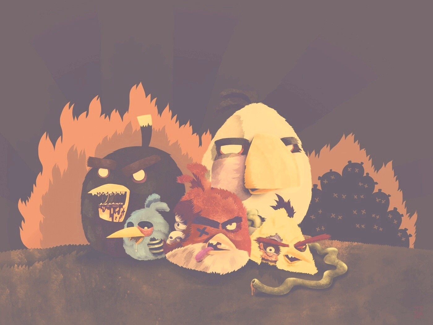 Angry Zombie Birds обои