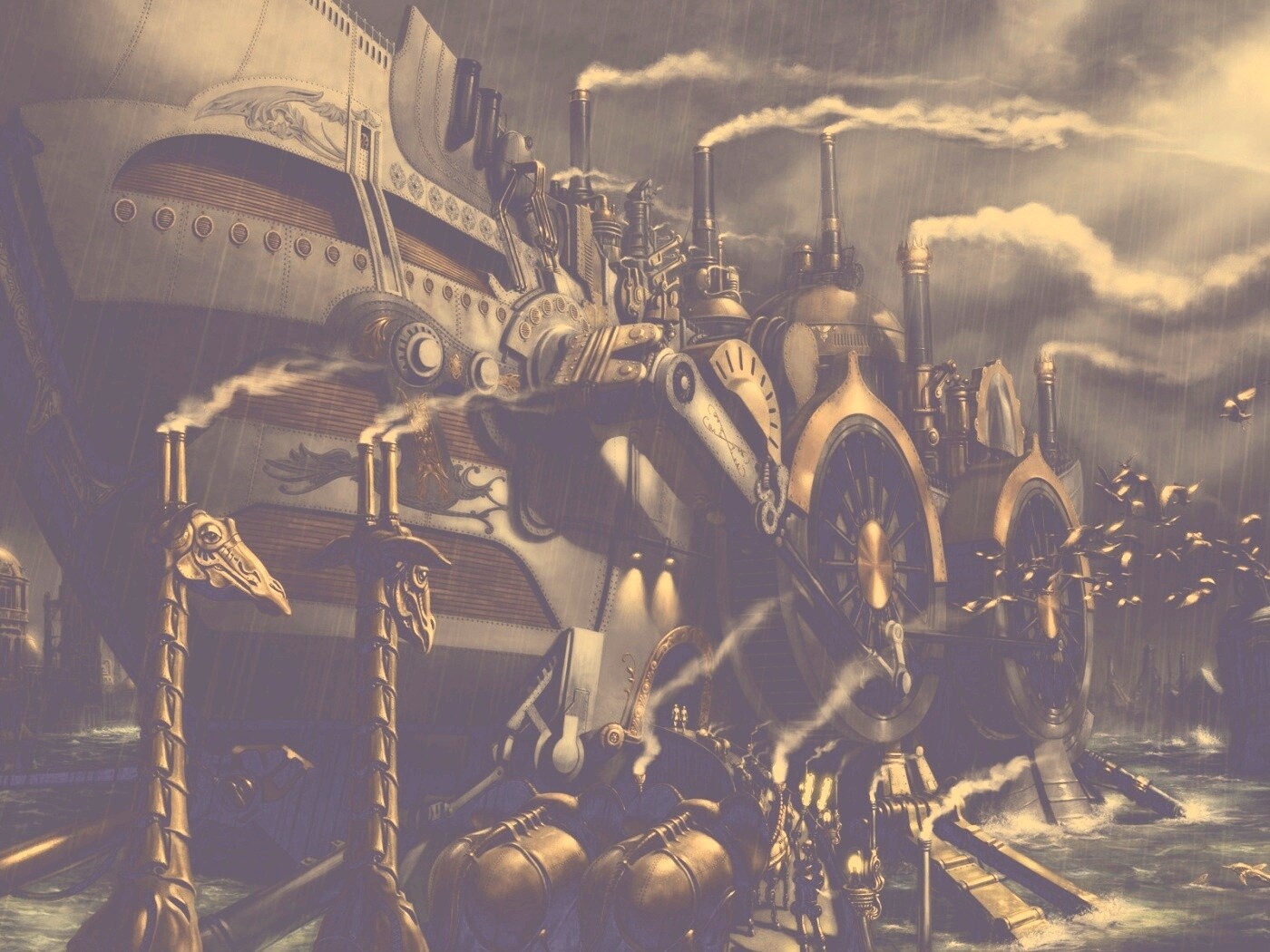 Ноев ковчег в стиле стимпанк обои