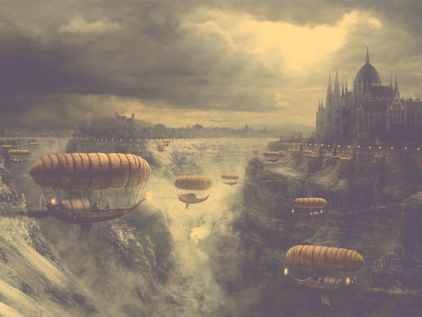 Фентезийный Будапешт обои