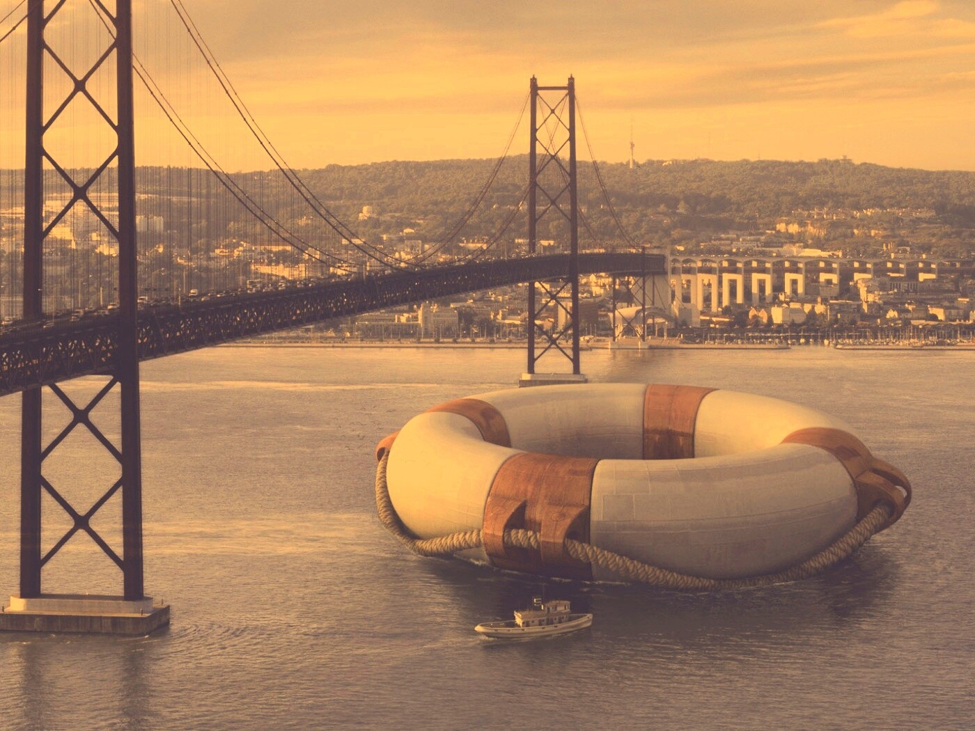 Огромный спасательный круг обои