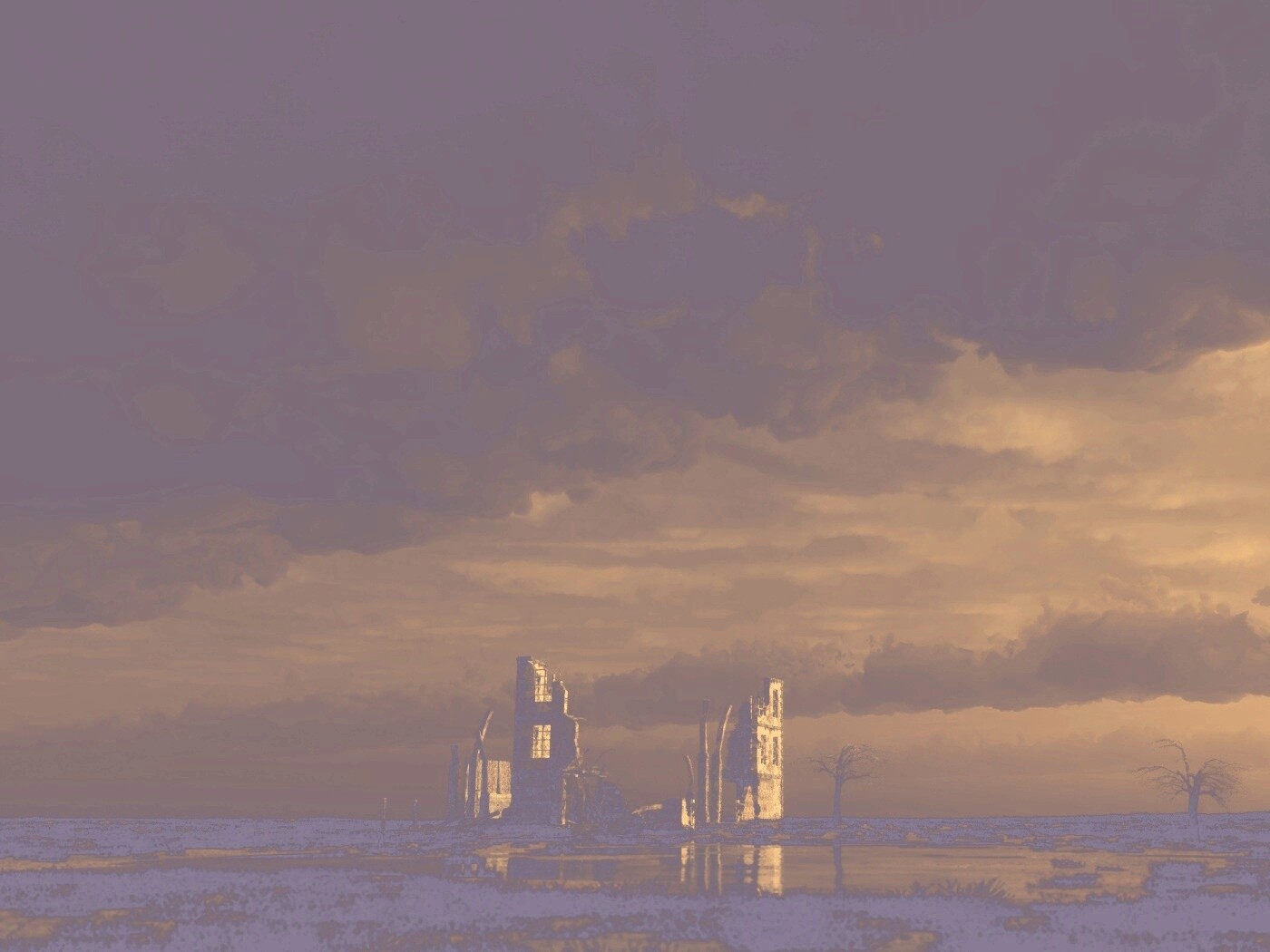 Руины здания обои