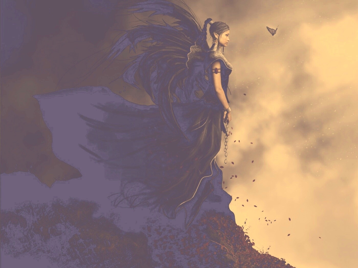 Девушка в тумане обои