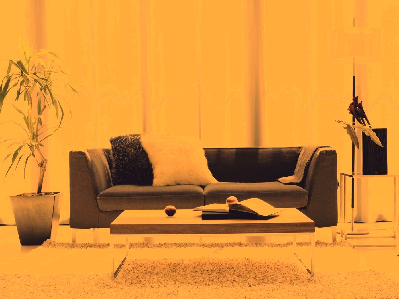 Гостиная с интересным дизайном обои