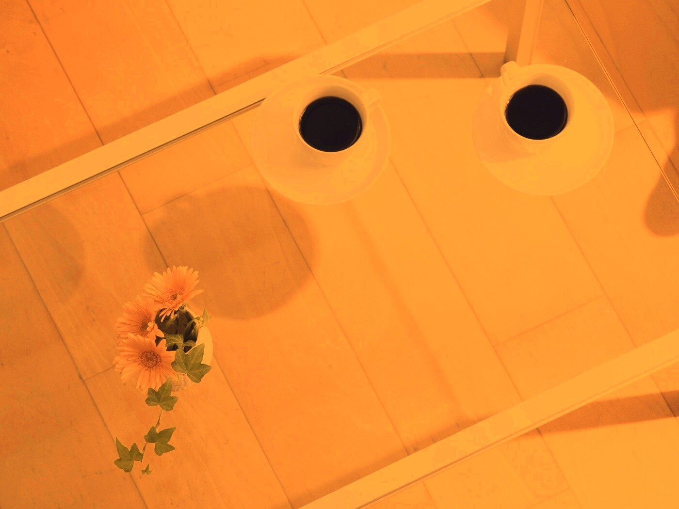 Кофе и цветы обои