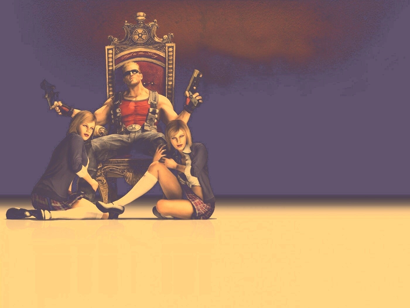 Duke Nukem на троне обои