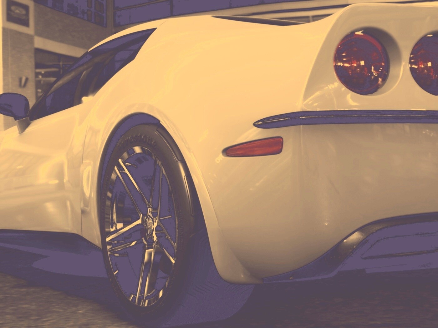 Белый Корвет обои