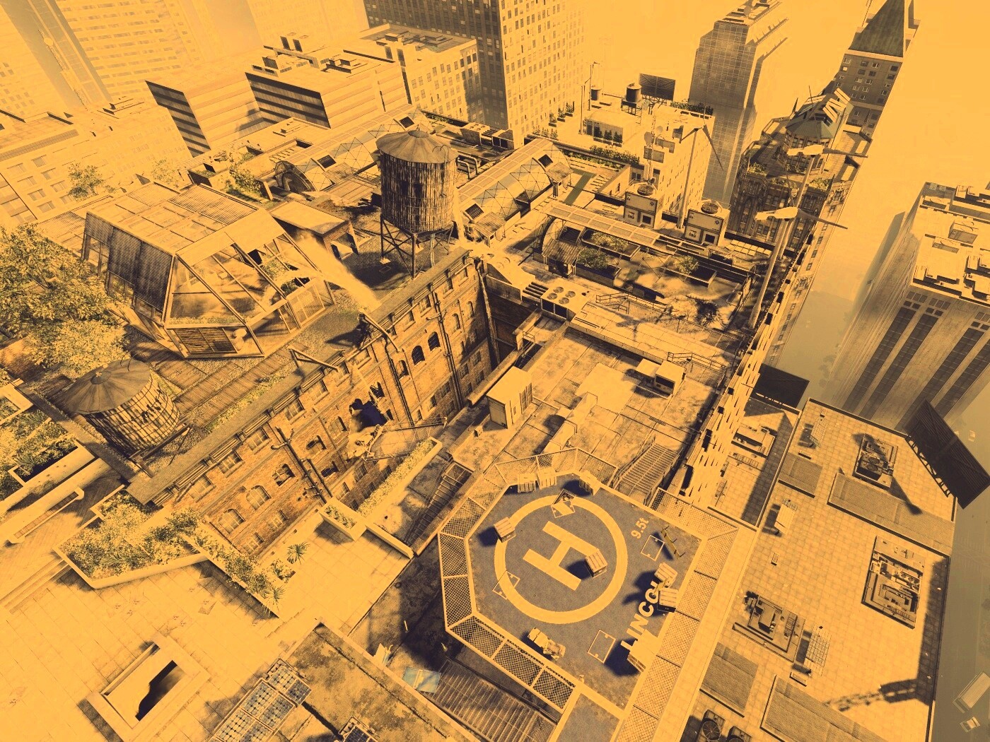 Вид сверху на карту уровня из Crysis 2 обои