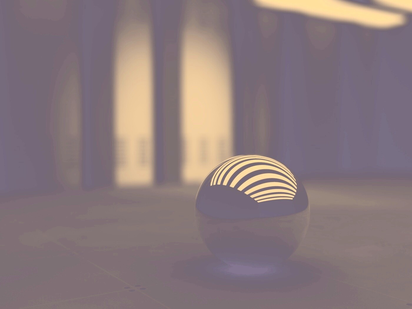 Трехмерный блестящий металлический шарик обои