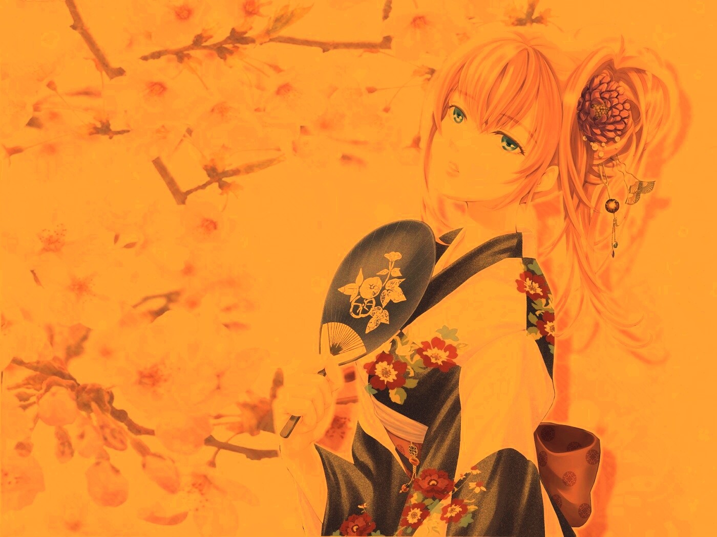 Девушка в кимоно обои