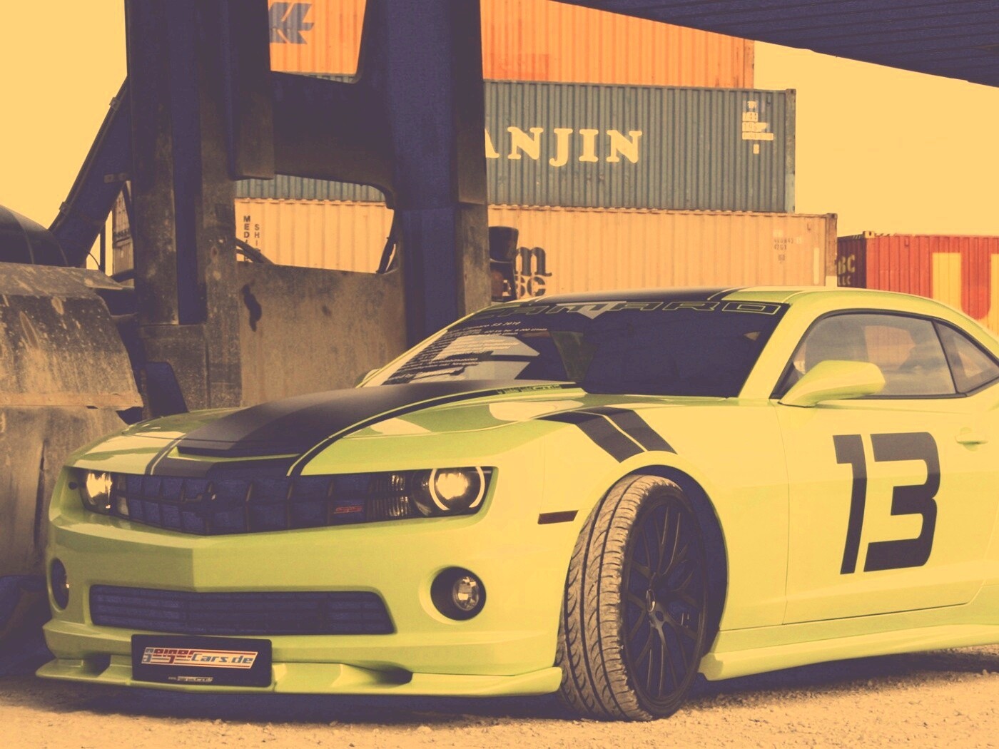 Шевролет камаро зеленый обои