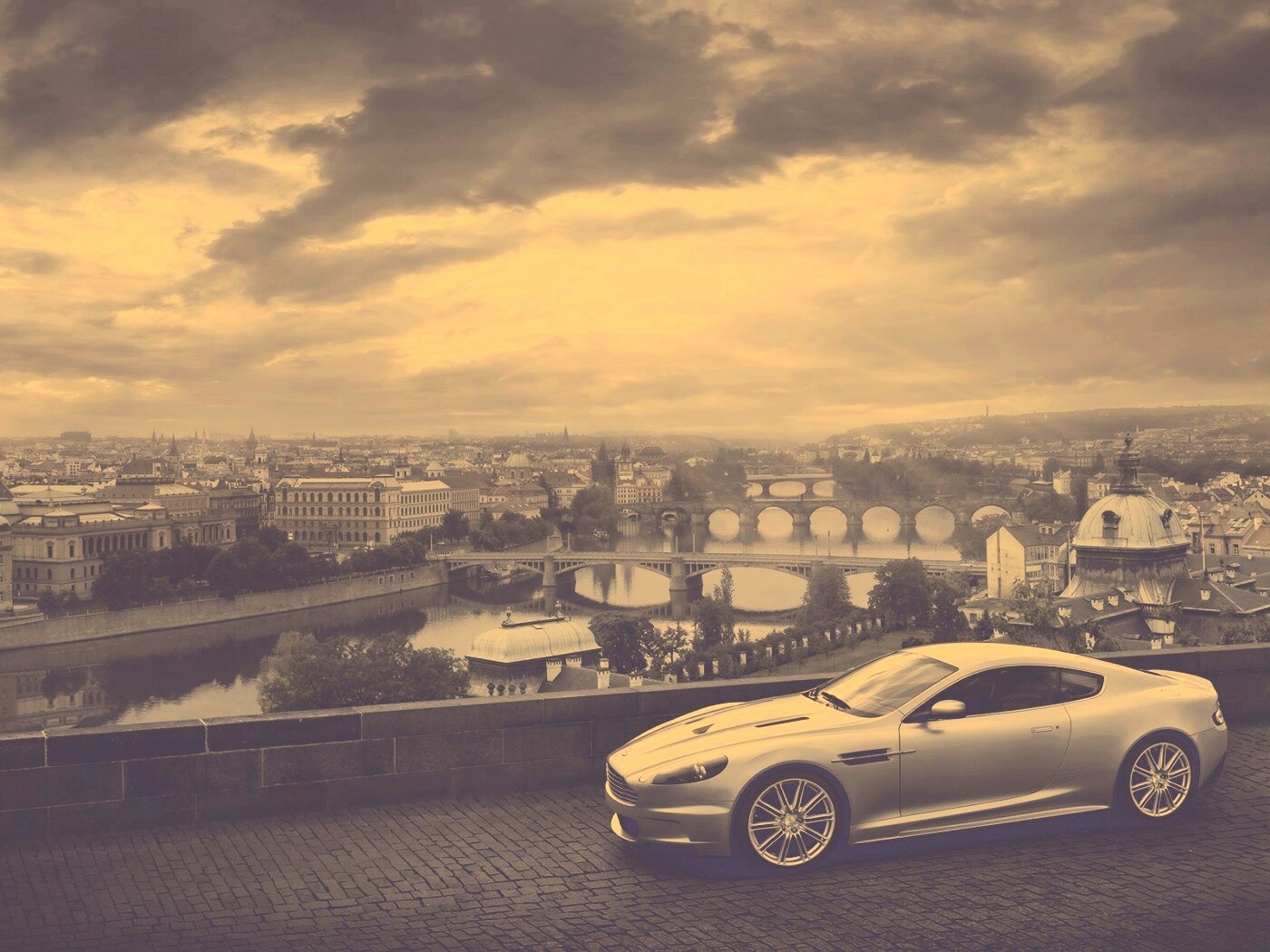 Aston Martin в городе обои