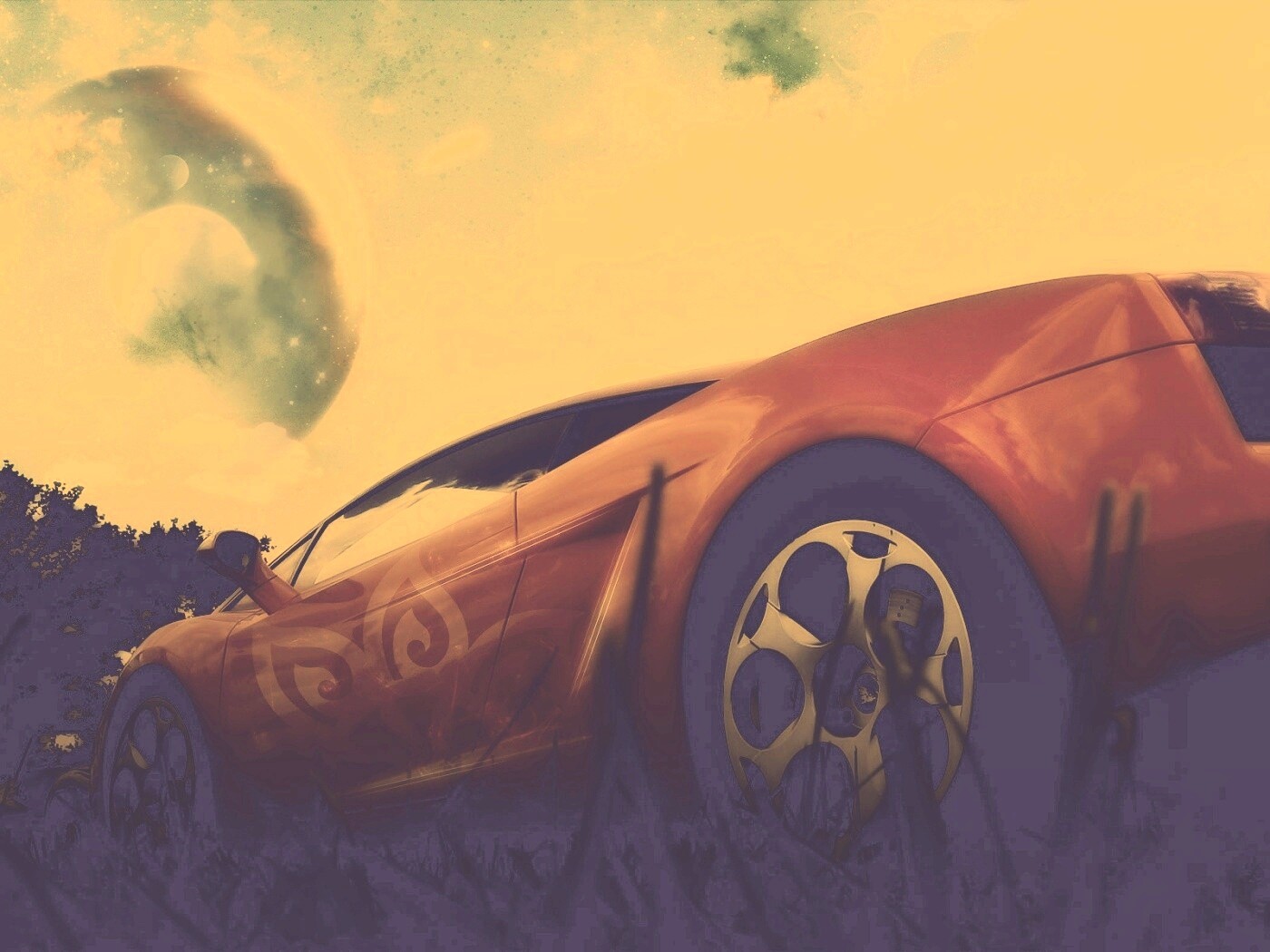 Lamborghini на другой планете обои