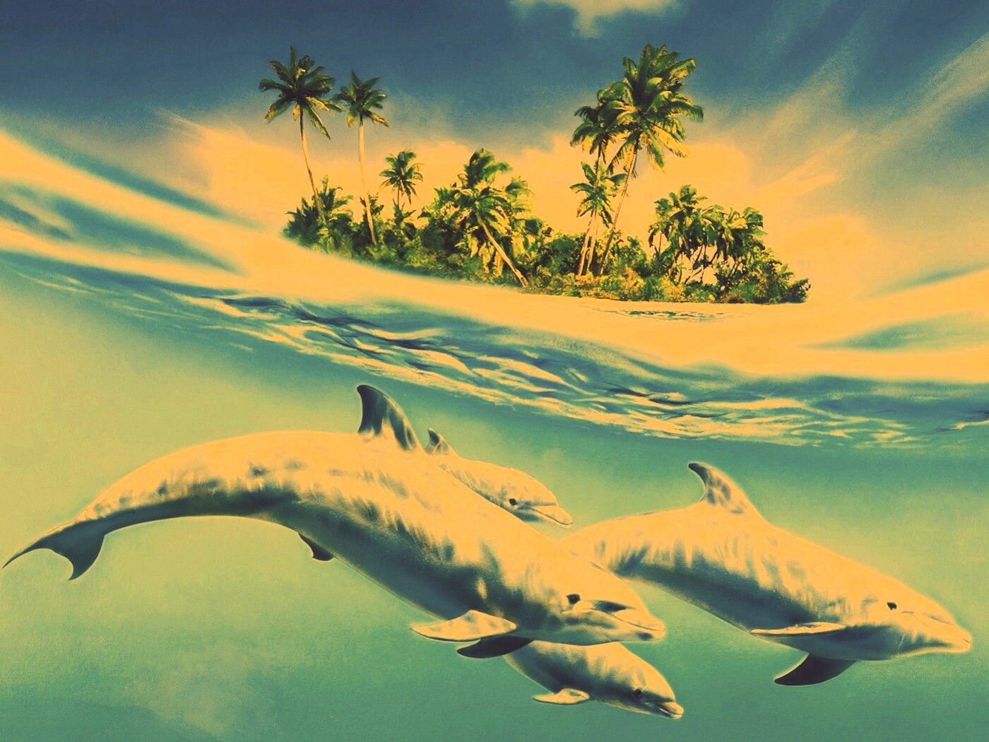 Остров дельфинов обои