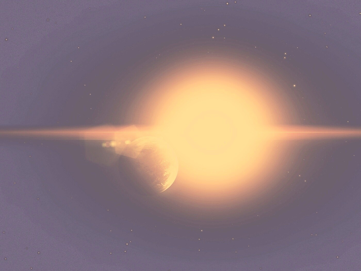 Планета на фоне звезды обои