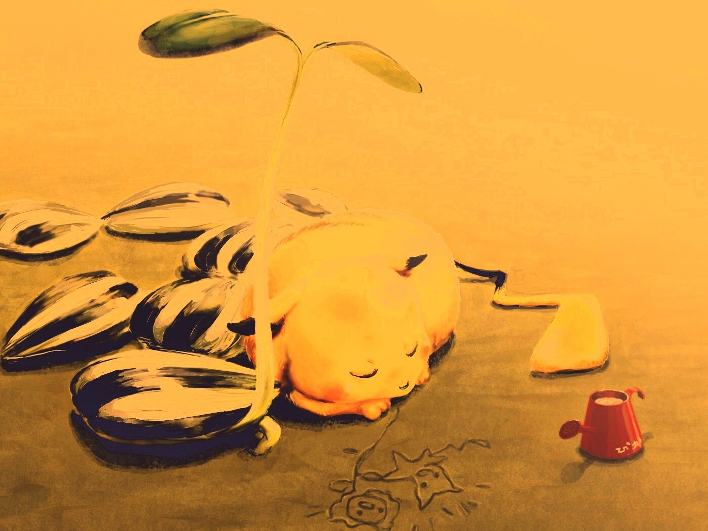 Пикачу отдыхает обои