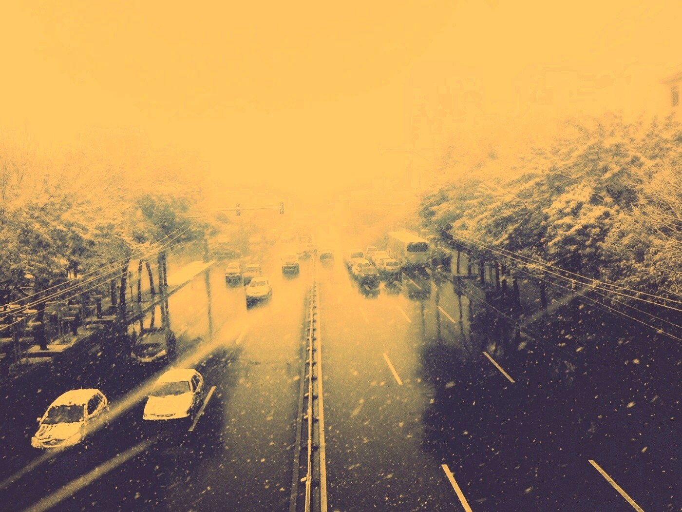 Снегопад в токио обои