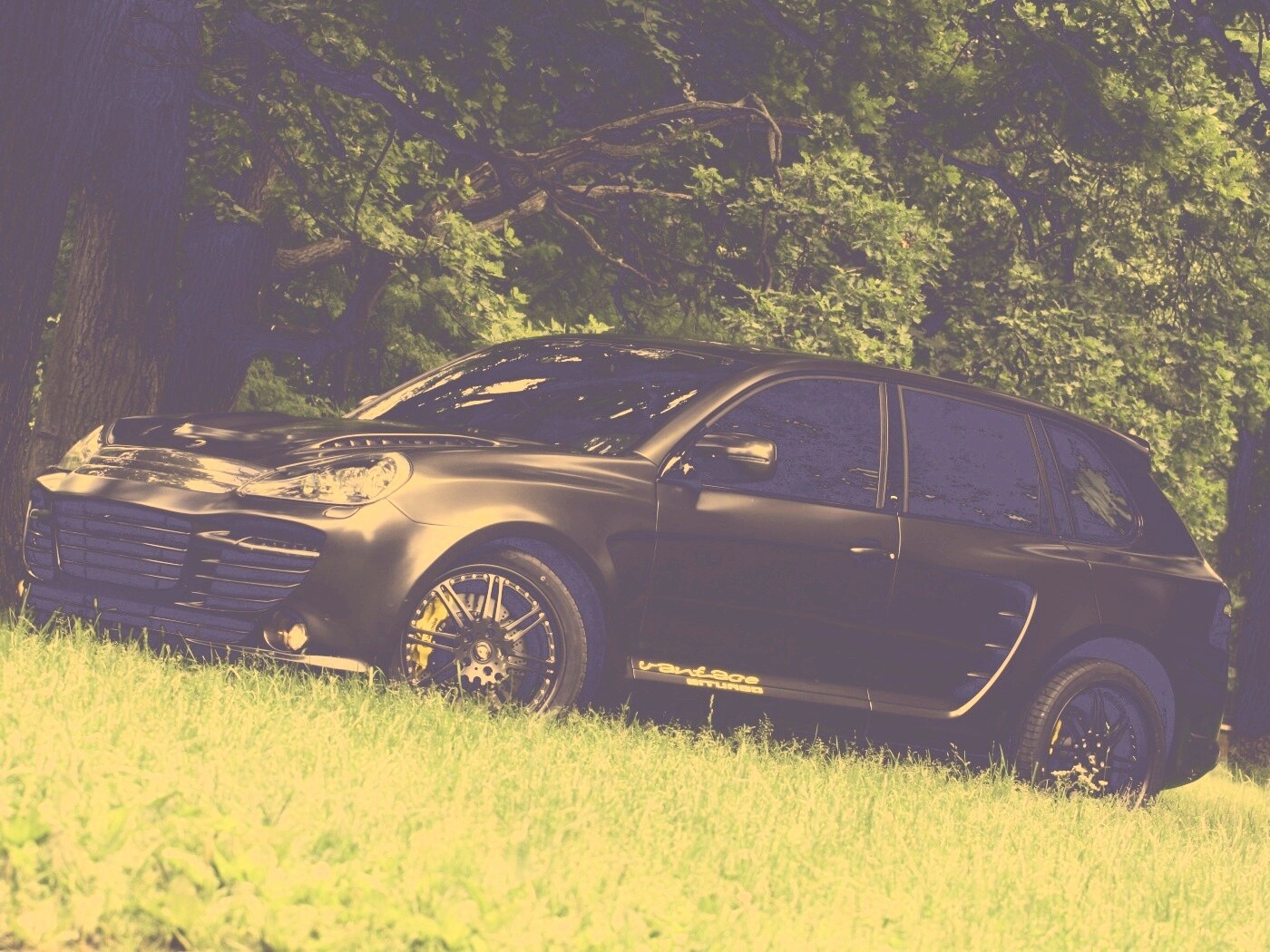 Концепт внедорожника в лесу обои