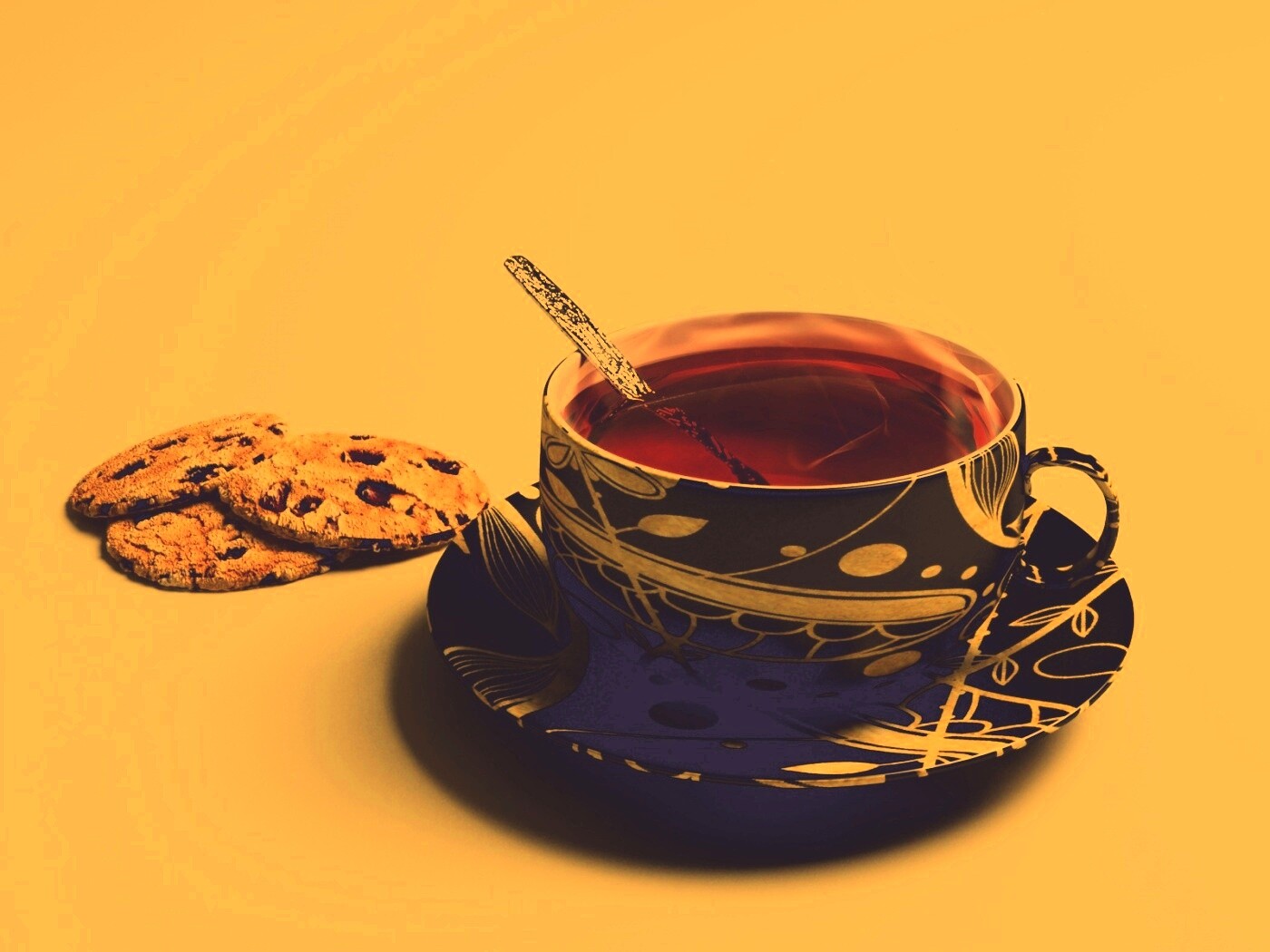 Чаек с печеньками обои