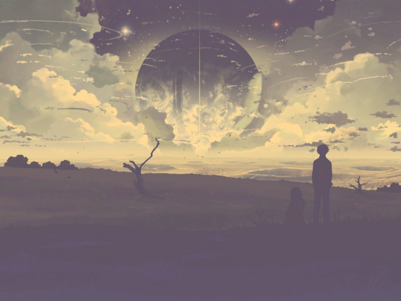 Кадр из творения Макото Синкая обои