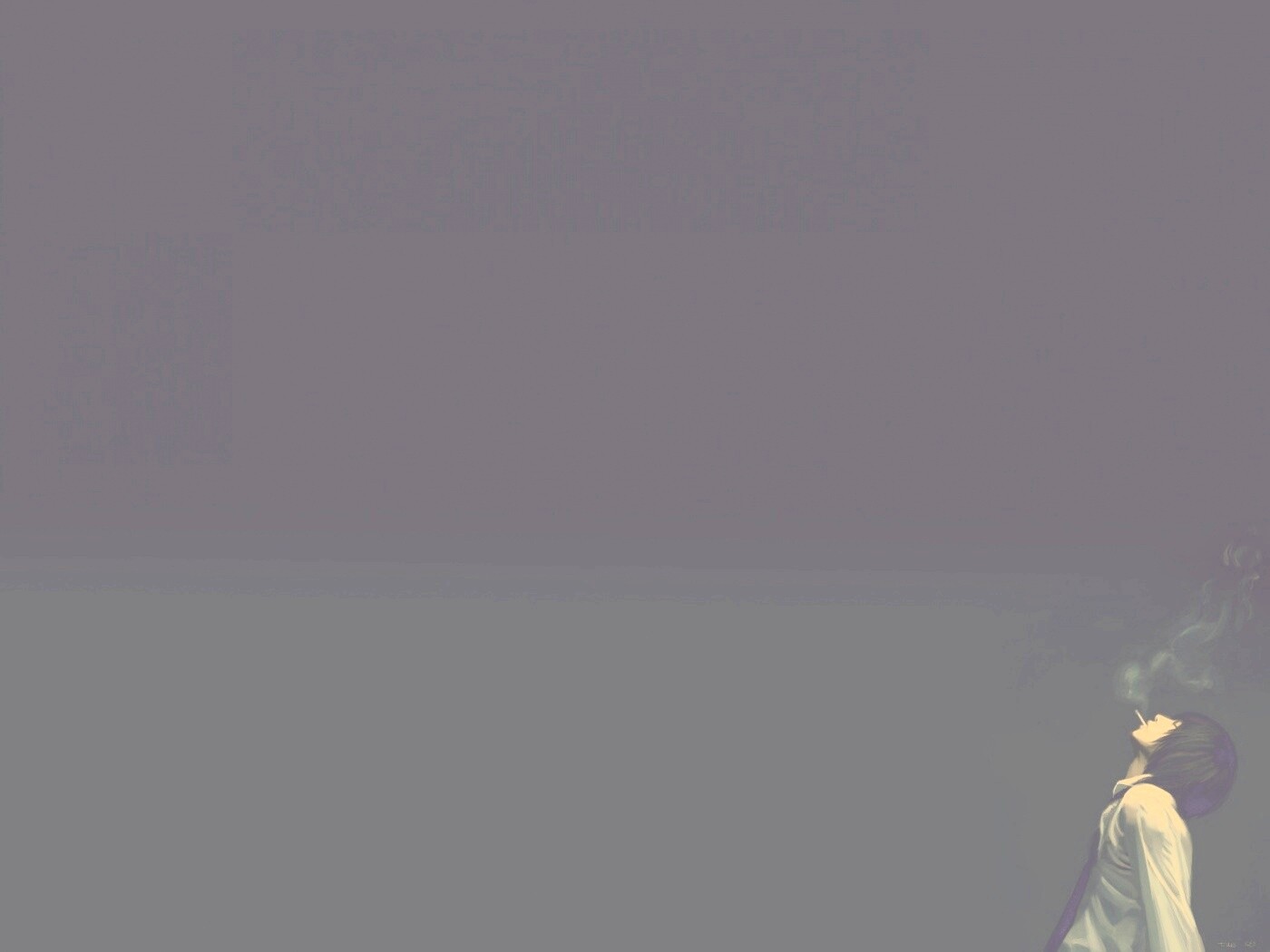 Курящий в углу обои