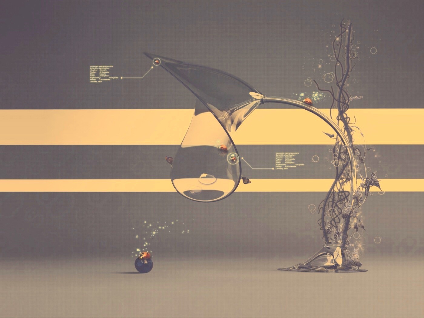 Футуристическая стеклянная лампа обои