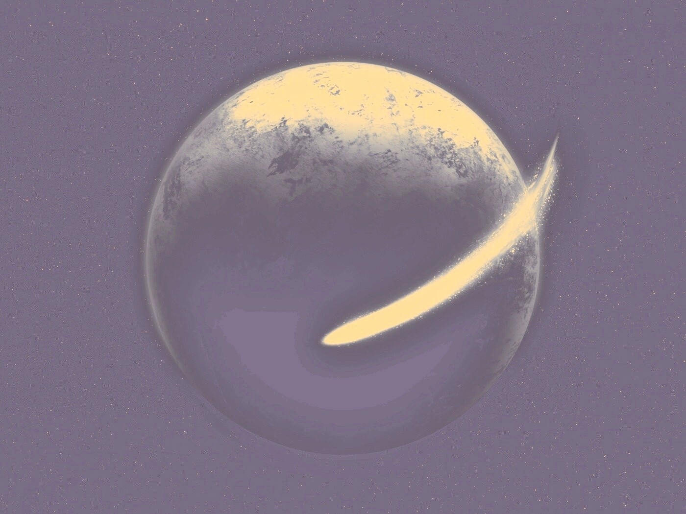 Комента облетает планету обои