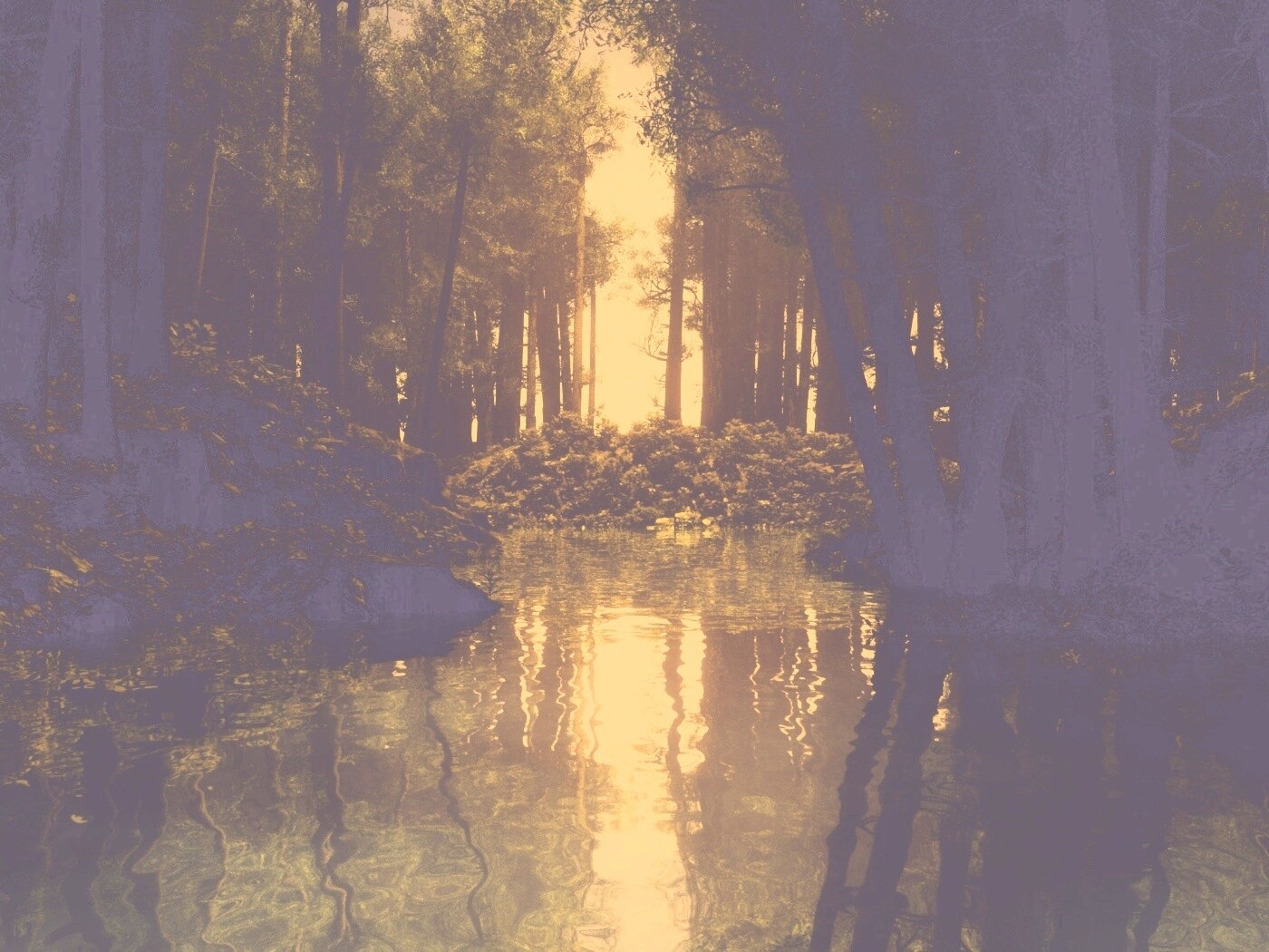 Болото в лесу обои