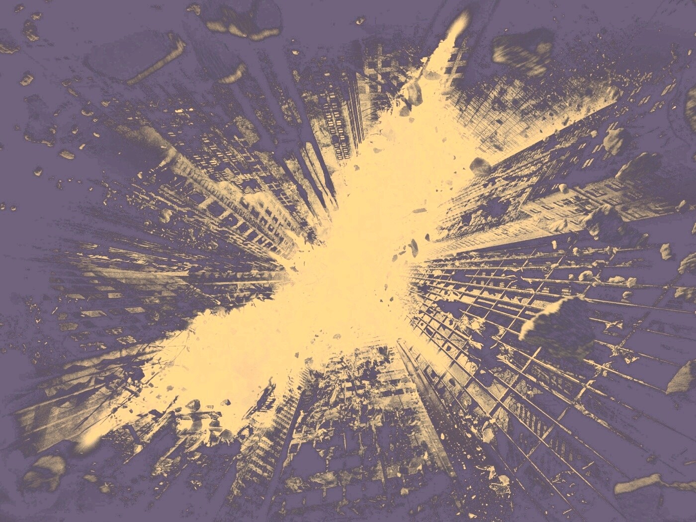 Темный рыцарь среди рушащегося мира обои