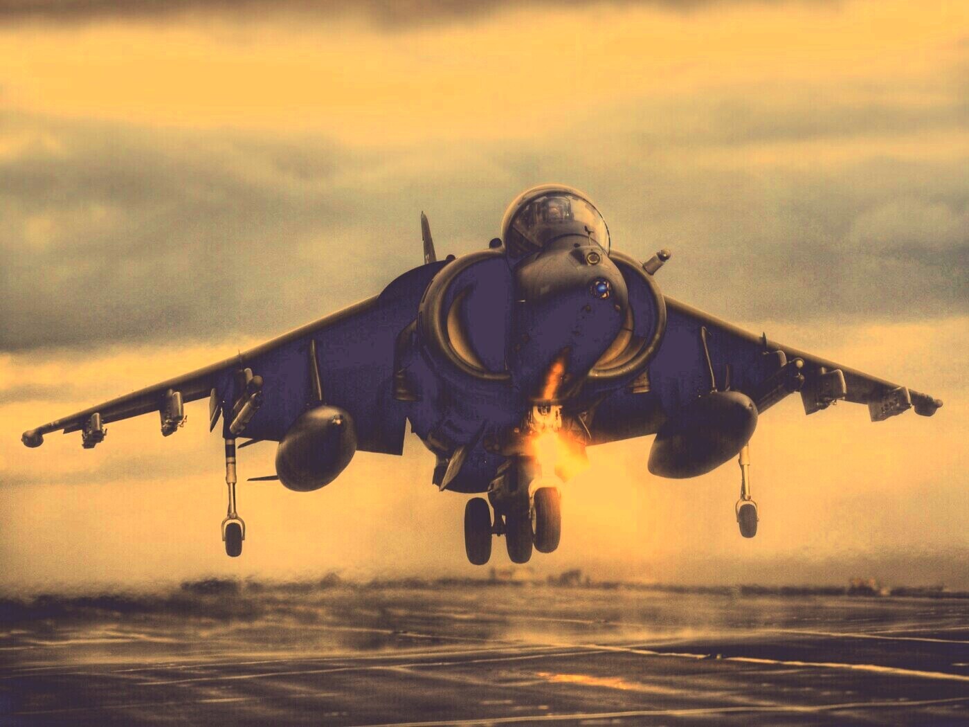 Истребитель на взлете обои