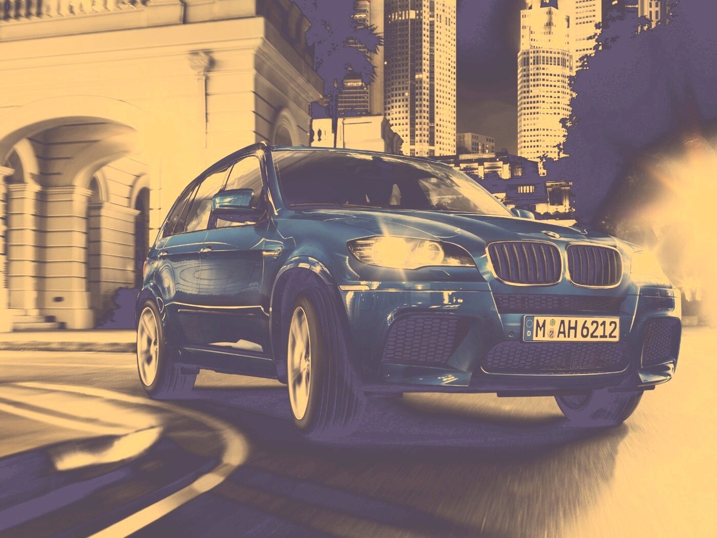 Синий кроссовер BMW обои