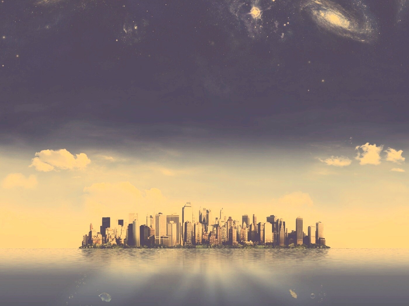 Город на острове обои