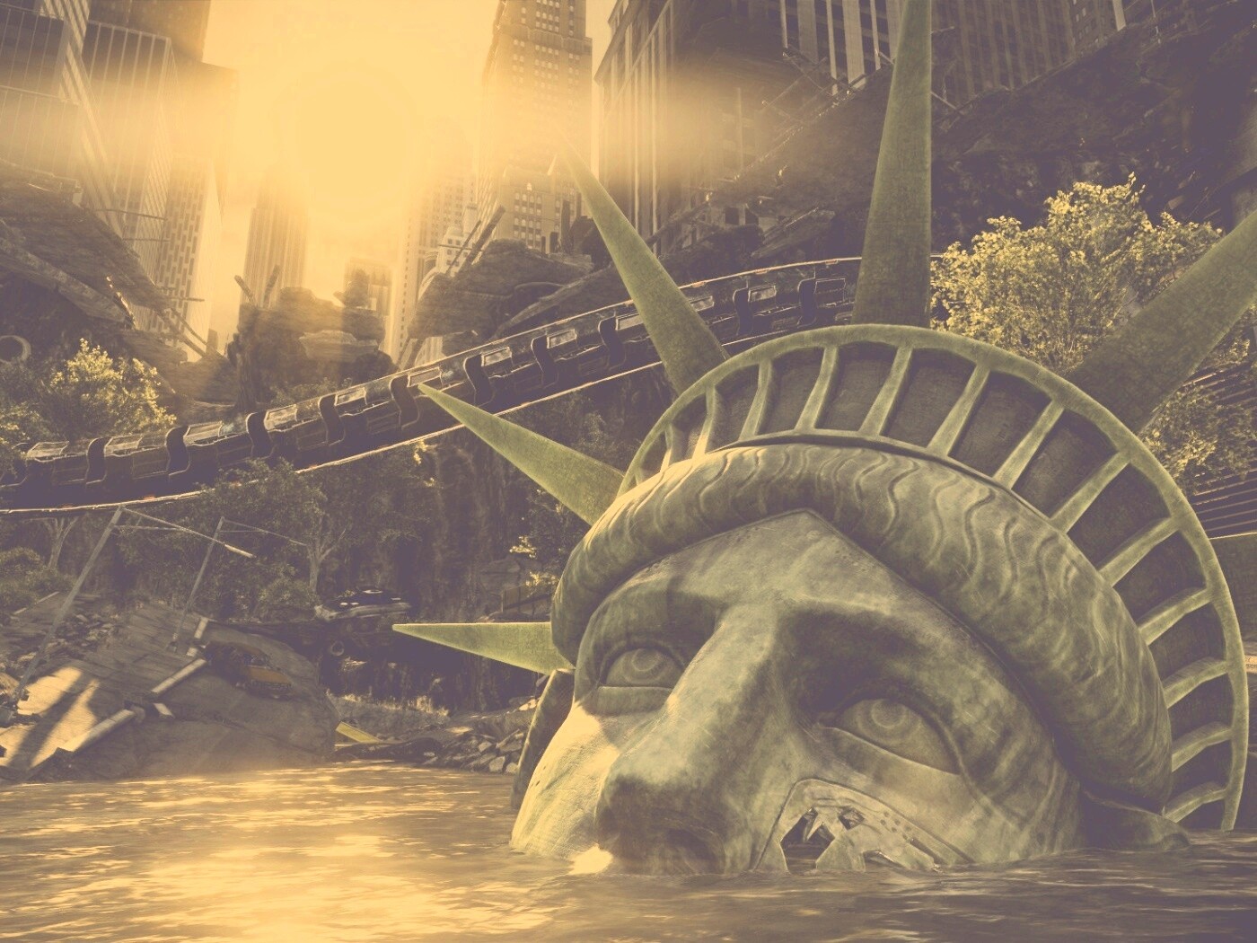 Руины статуи свободы в Crysis обои