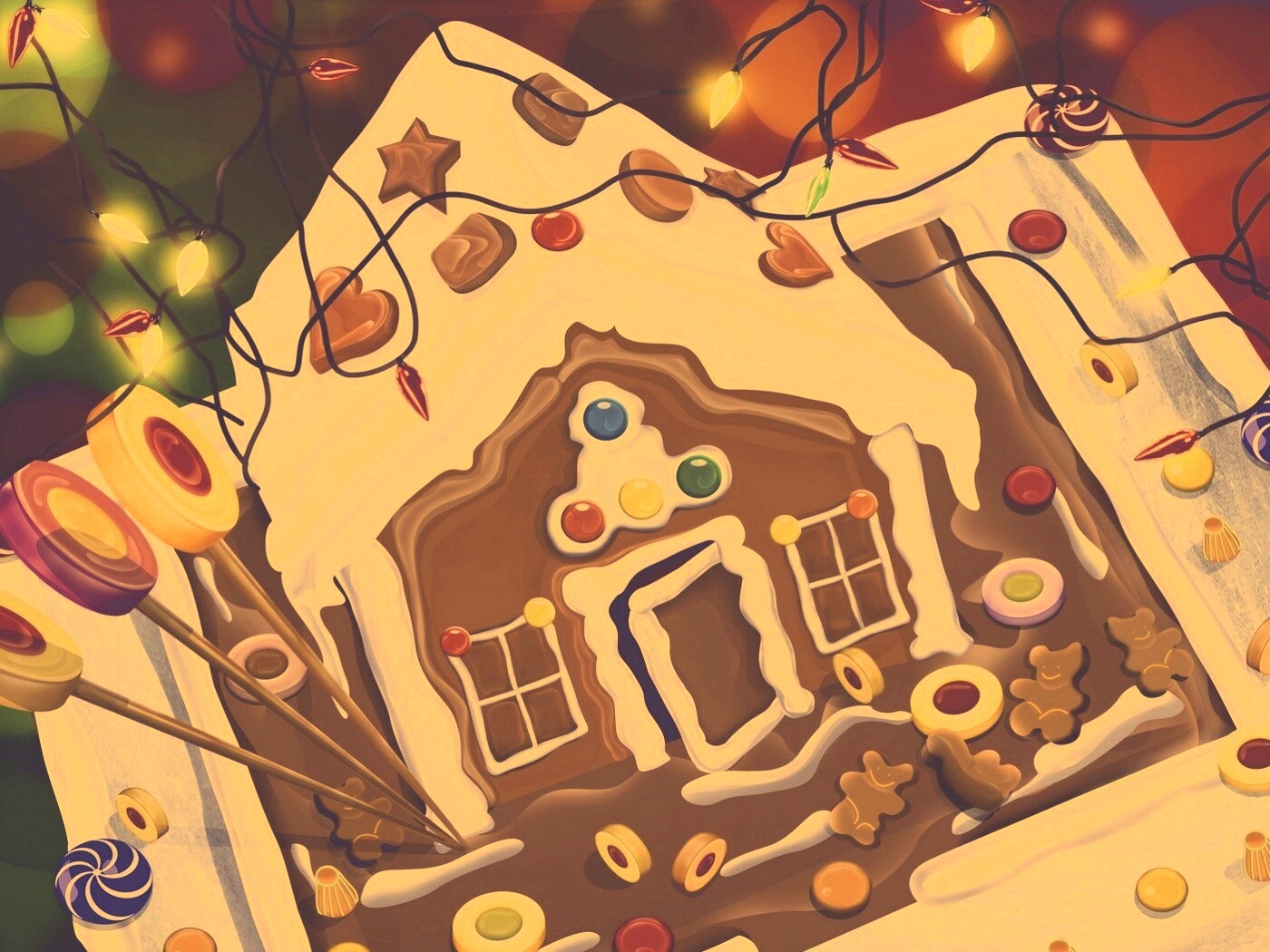 Пряничный домик обои