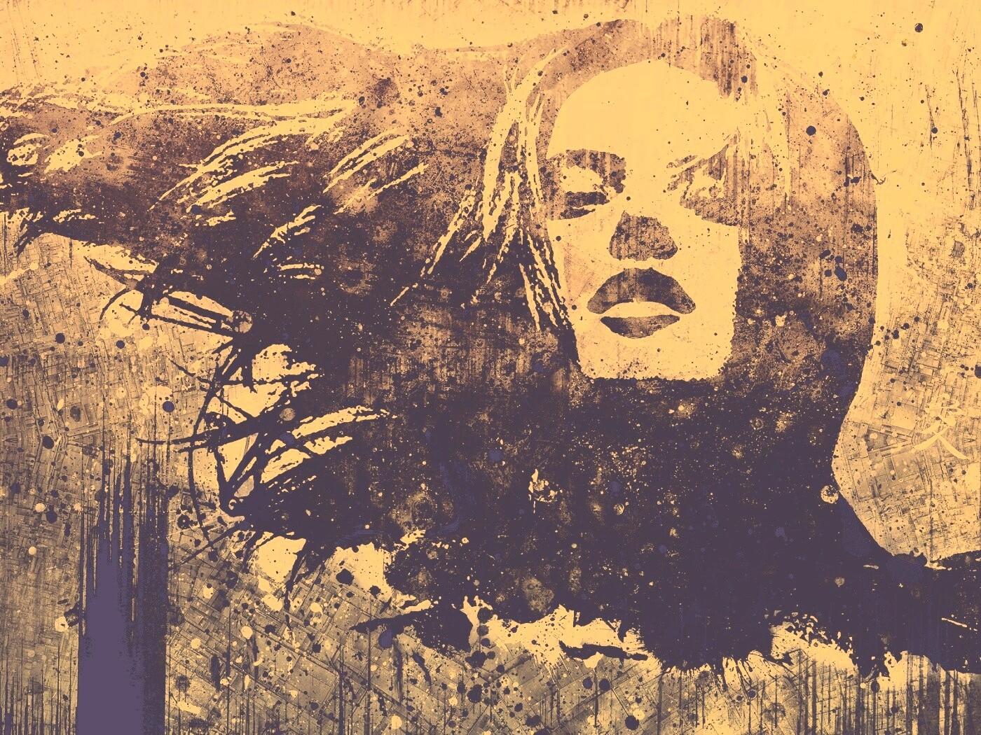 Стильный коллаж с девушкой обои