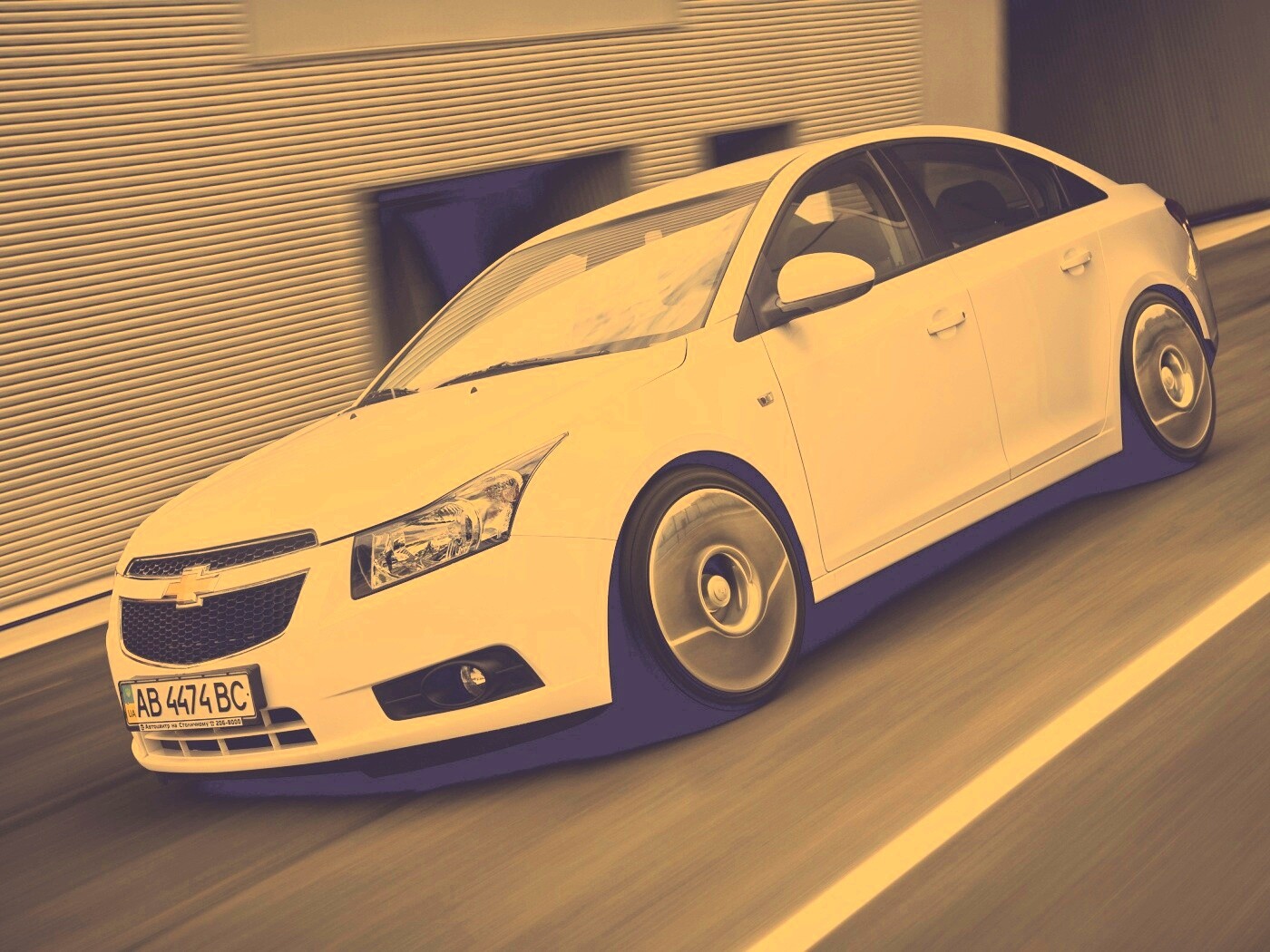 Chevrolet Круз белый седан обои