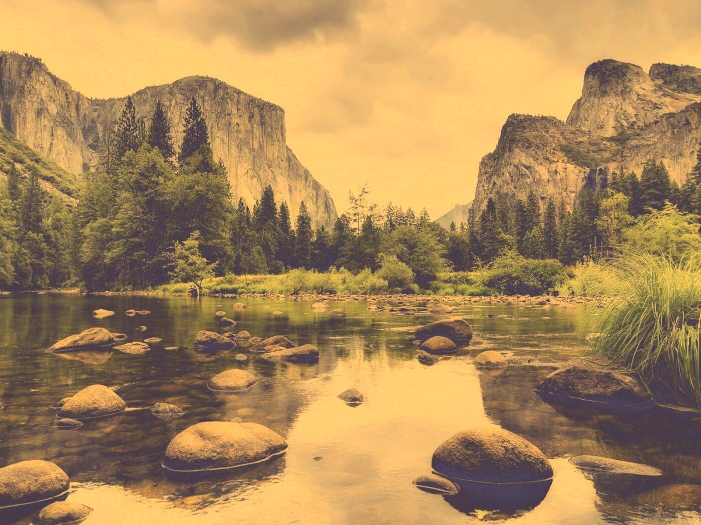 Мелкое русло реки обои