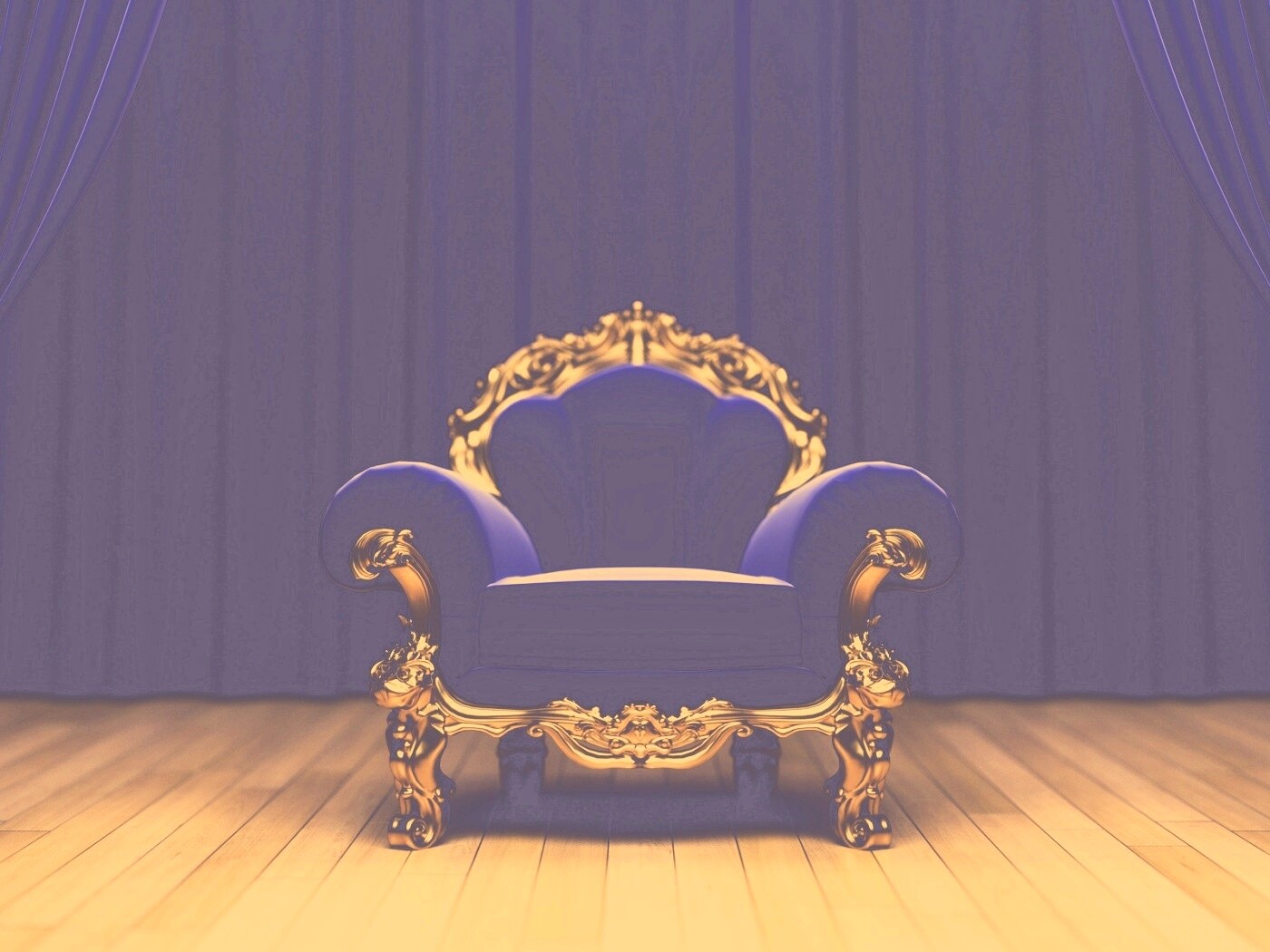 Королевское синее кресло обои