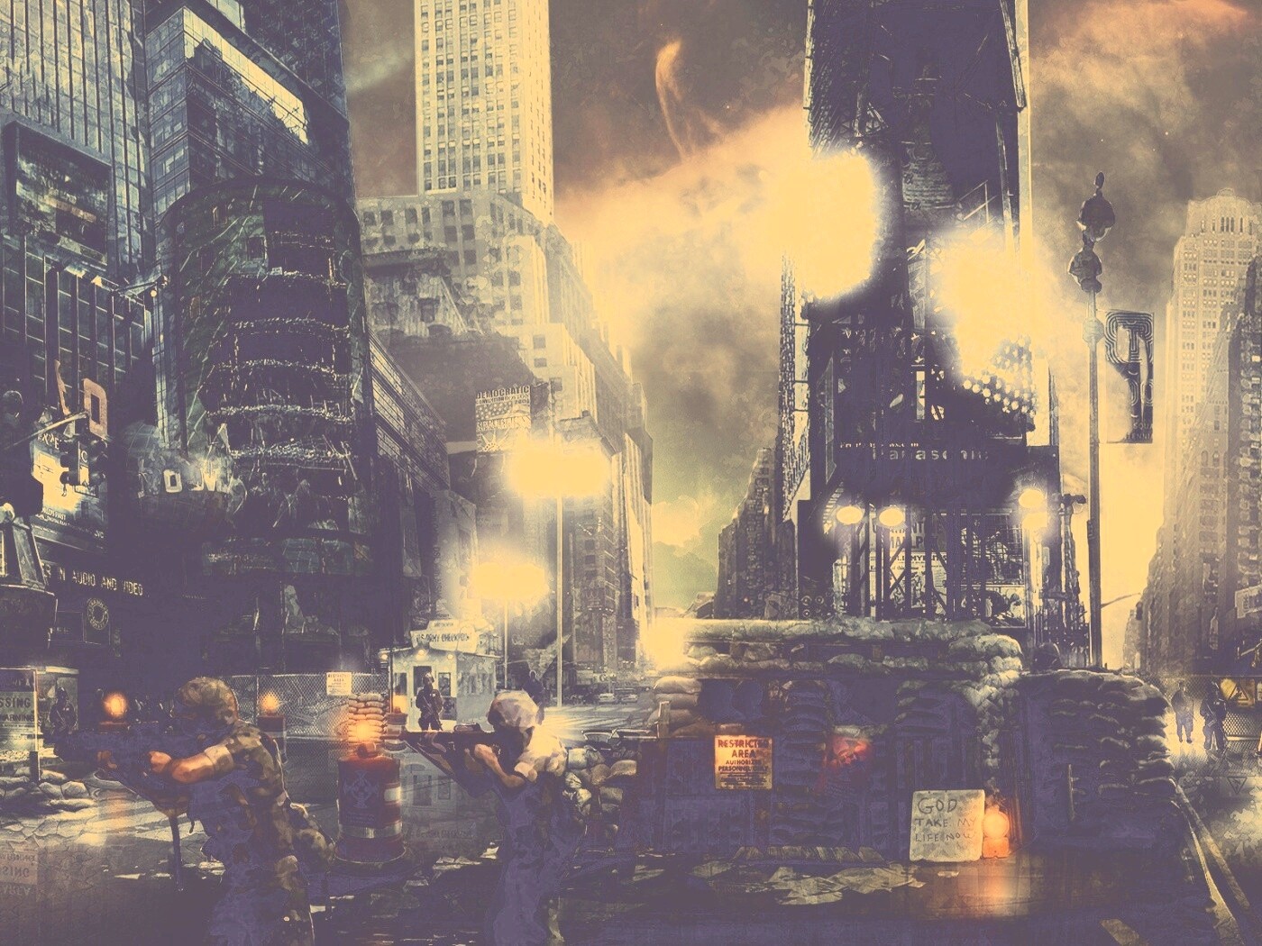 Укрепления на Таймс-сквер обои