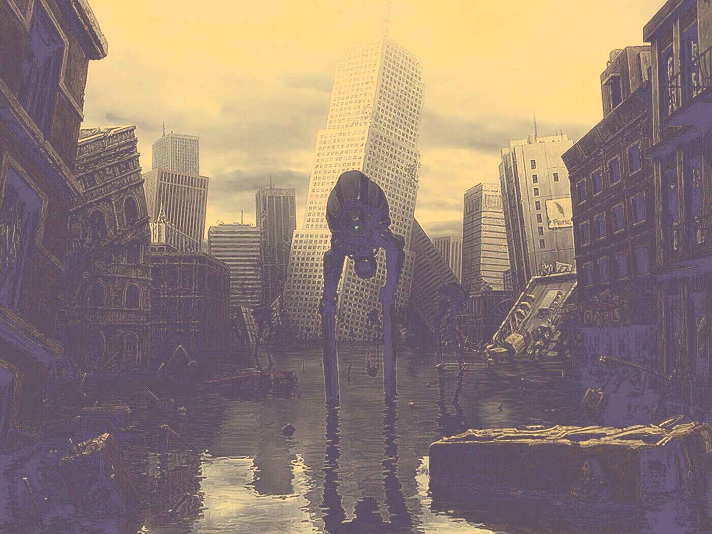 Постапокалиптический город обои