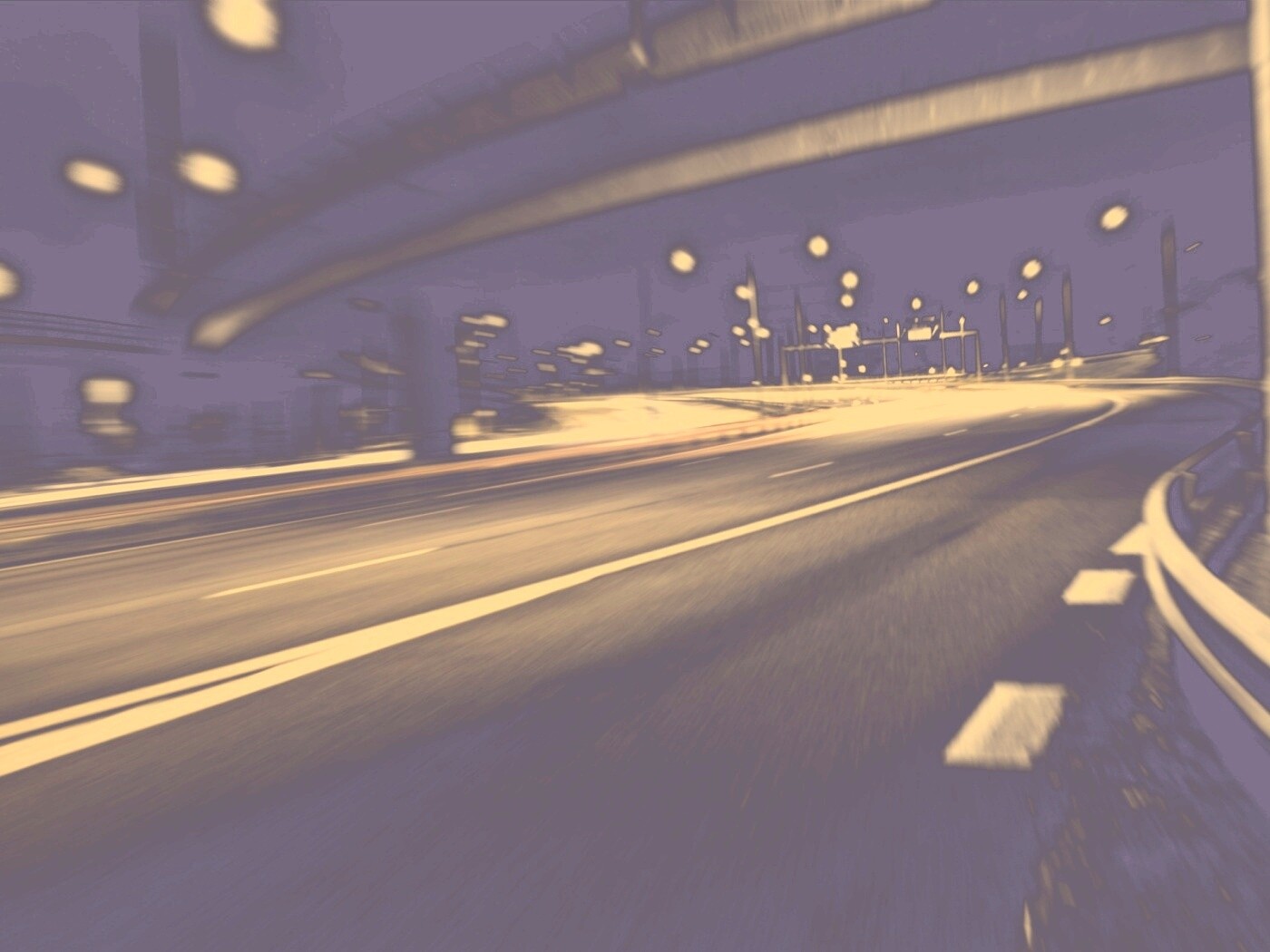 Дорога в ночном городе обои